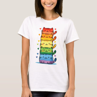 Camiseta Rainbow Kitty Cat Pride