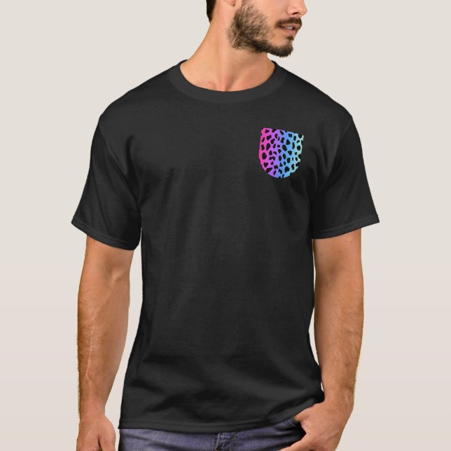 Camiseta Rainbow Leopard Imprime Pocket A Wild Cat Fan (Frente)