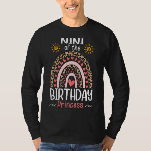 Camiseta Rainbow Leopard Nini Da Princesa Aniversário Moth
