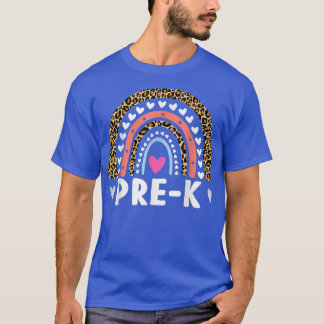 Camiseta Rainbow Leopard Prek De Volta Ao Professor Ensino