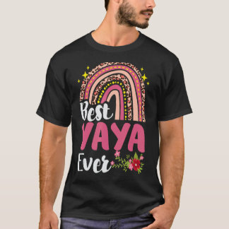 Camiseta Rainbow Leopardo Best Yaya Ever Alguma Mãe Dia de 