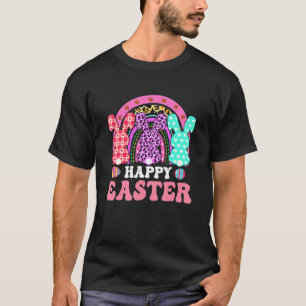 Camiseta Rainbow Lepard Bunny Rabbit Palm Domingo Feliz Eas
