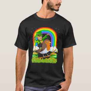 Camiseta Rainbow Leprechaun Andando Americano Robin Bird Ru