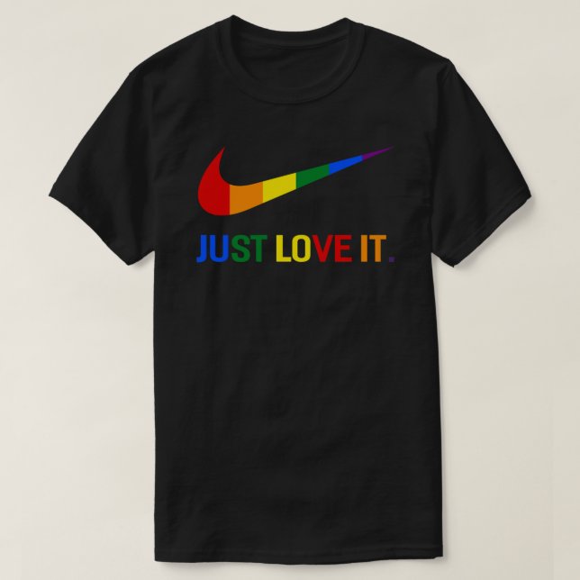 Camiseta Rainbow Lésbian Orgulho gay Lgbbb Apenas Adora Sua (Frente do Design)