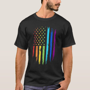 Camiseta Rainbow LGBT EUA Flag Orgulho gay