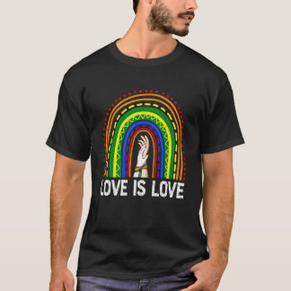 Camiseta Rainbow LGBT Love Is Love Retro LGBTQ Orgulho gay 