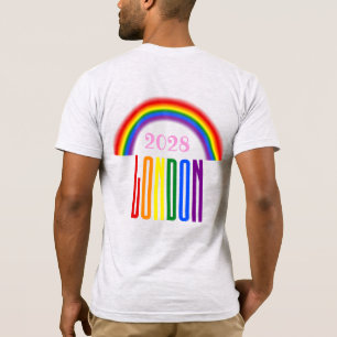 Camiseta Rainbow LGBTQ Add Year ou Text London Orgulho
