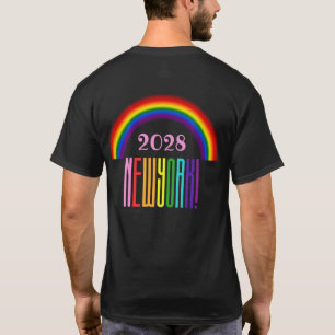 Camiseta Rainbow LGBTQ Adicionar Ano ou Texto Orgulho de No