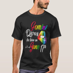 Camiseta Rainbow Lip Divas São Nasceres Em 17 De Junho Gemi