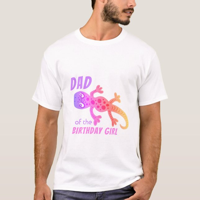 Camiseta Rainbow Lizard Gecko Pai de Nascimento Mãe (Frente)