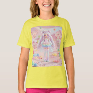 Camiseta Rainbow Lollipop Kawaii Doll