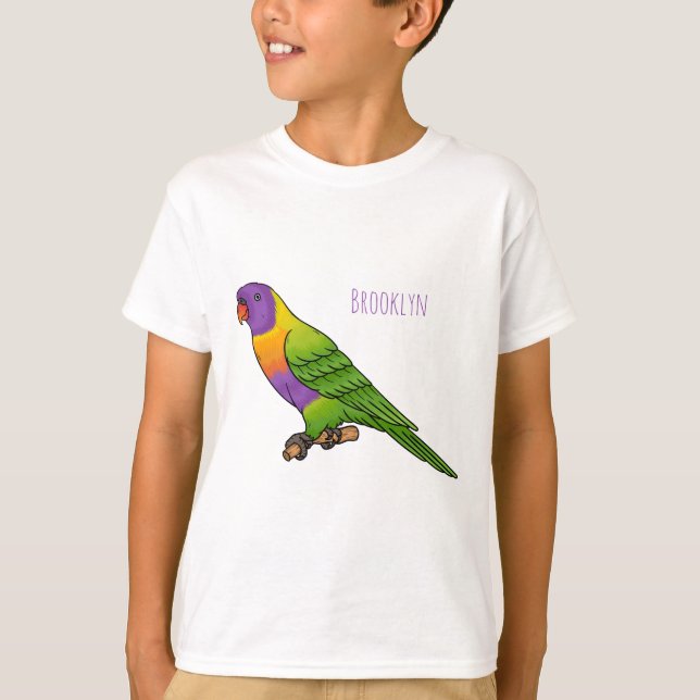 Camiseta Rainbow lorikeet bird cartoon illustration  (Frente)