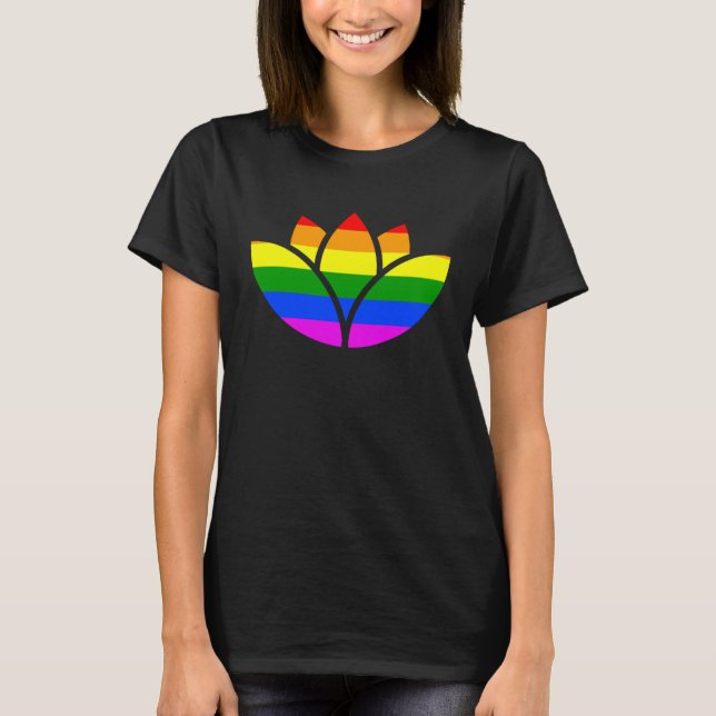 Camiseta Rainbow Lotus Flower Yoga Namaste Meditation Women (Frente)