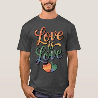 Camiseta Rainbow Love Is Loveypography Design retro