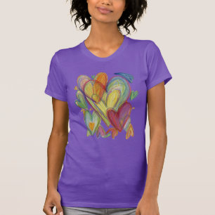 Camiseta Rainbow Loving Hearts Art Custom Shirts