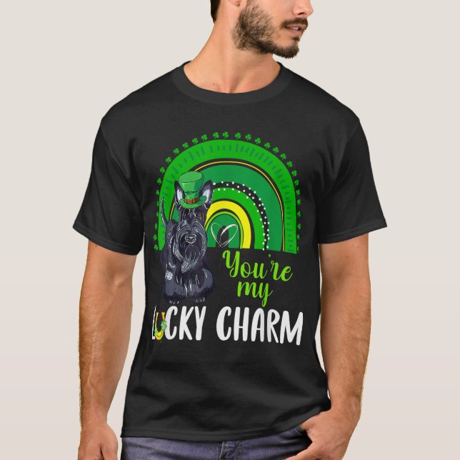 Camiseta Rainbow Lucky Charm Scottie Dog Lover St Patricks (Frente)