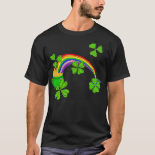 Camiseta Rainbow Lucky Four Leaf Irish Shamrock St Patricks
