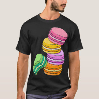 Camiseta Rainbow Macarons Francês Candy Dessert Lover Cute