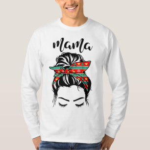 Camiseta Rainbow Mãe Natal Amor Xadrez Vermelha