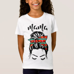 Camiseta Rainbow Mãe Natal Amor Xadrez Vermelha