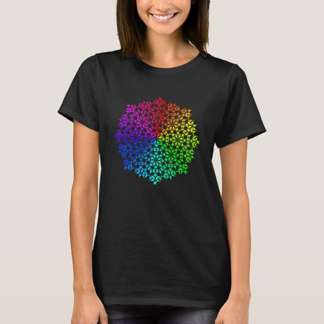 Camiseta Rainbow Mandala Lotus Flower Sacred Geometry Yoga  (Frente)