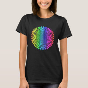 Camiseta Rainbow Mandala Rosette Patterte Geometry Yoga Vib