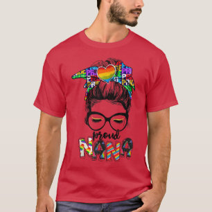 Camiseta Rainbow Messun Proud Nana Gay e LGBT lésbicas Pr