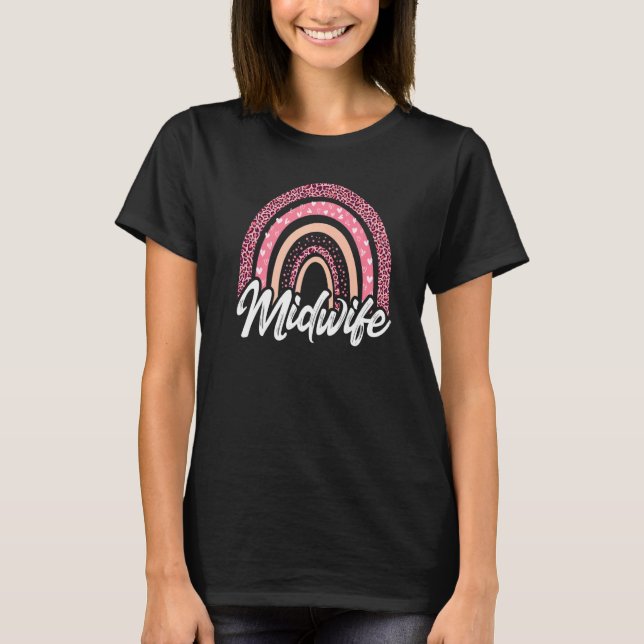 Camiseta Rainbow Midwith Worker Assistant Doula Nurse (Frente)