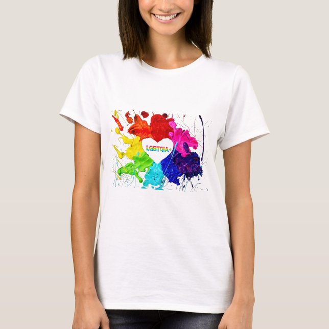 Camiseta Rainbow Modern Stripe LGBT (Frente)