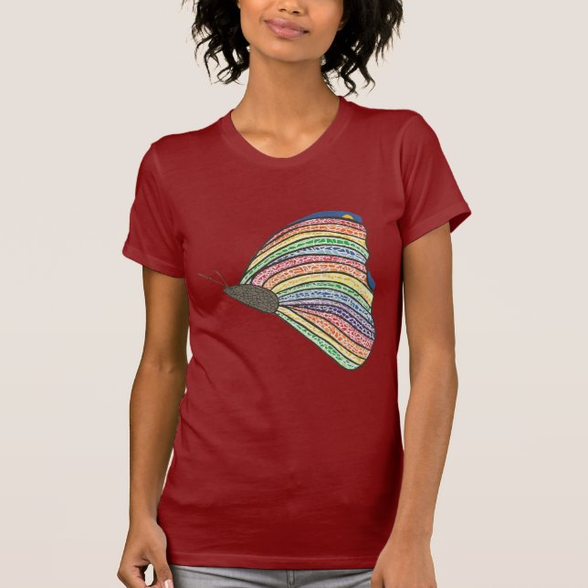 Camiseta Rainbow Mosaic Butterfly Tea por CherylsArt (Frente)
