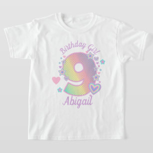 Camiseta Rainbow Nineth Birthday Girl 9th Iridescente