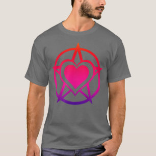 Camiseta Rainbow Ombre Pagan Heart Symbol Cheeky Witch