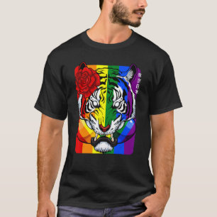 Camiseta Rainbow Oriental Tiger Lgbt Q Orgulho gay Animal F