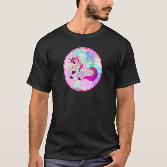 Camiseta Rainbow Pastel Unicorn Birthday Women Girls Graphi (Frente)
