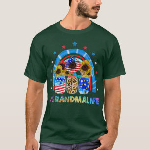Camiseta Rainbow Patriotic Jars Grandma Life American Flag