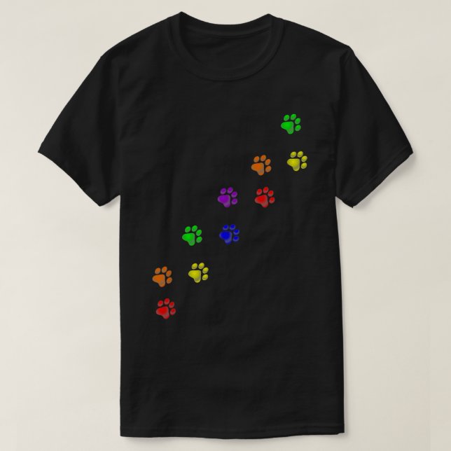Camiseta Rainbow Paw Imprime Orgulho gay Pet Dog Proprietár (Frente do Design)