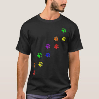 Camiseta Rainbow Paw Imprime Orgulho gay Pet Dog Proprietár