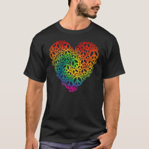 Camiseta Rainbow Peace Heart