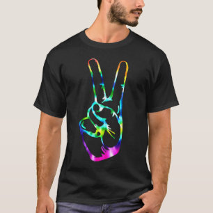Camiseta Rainbow Peace Love Tie Dye Pattern Cloth