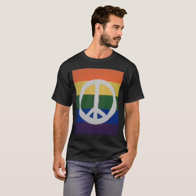 Camiseta Rainbow Peace Sign Shirts (Frente Completa)