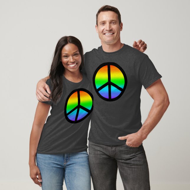 Camiseta Rainbow Peace Sinal T-Shirt (Unissex)