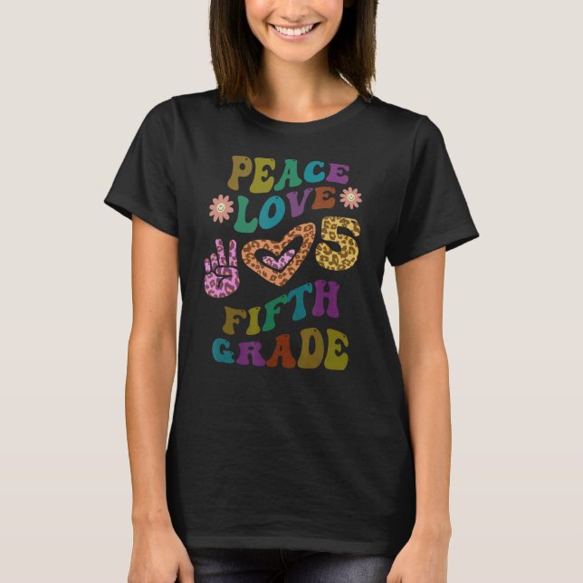 Camiseta Rainbow PEAVE LOVE 5.º GRAU Leopard Impresso Retro (Frente)
