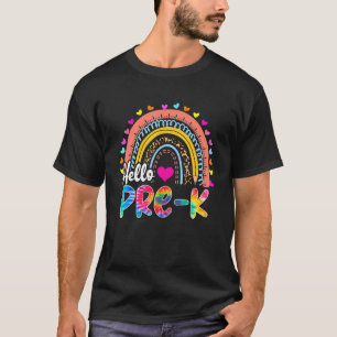 Camiseta Rainbow Pencil Hello Pre K Teacher Kid First Day O