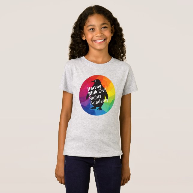 Camiseta Rainbow Penguin - Ajustado pequeno, fino (Frente Completa)