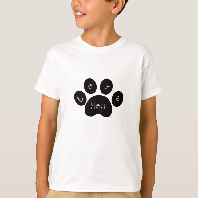Camiseta "Rainbow Pet Paw with Love" (Frente)