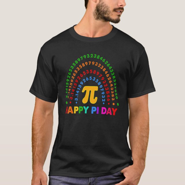 Camiseta Rainbow Pi Número Ciência Matemática Pi Dia de Mar (Frente)