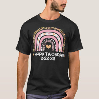 Camiseta Rainbow Pink Happy Twosday 2022 Terça-feira 22222 