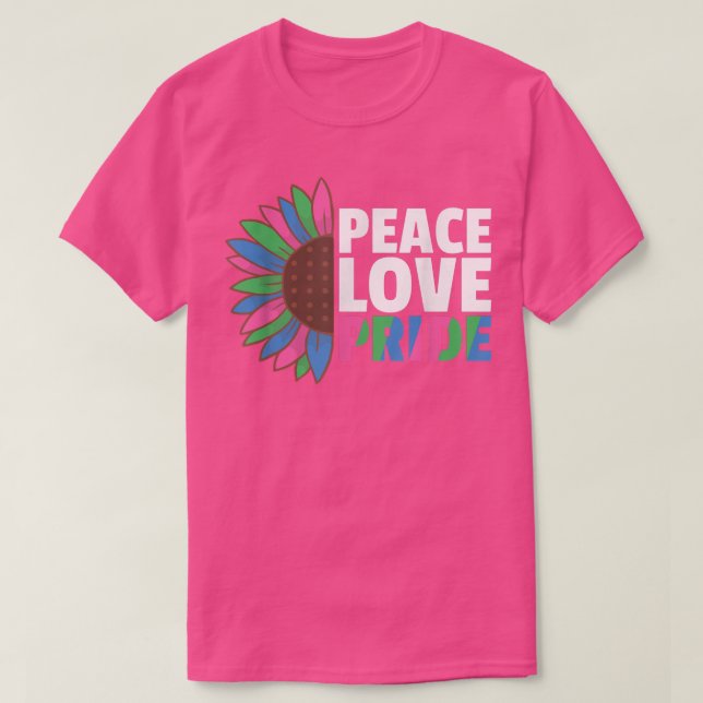 Camiseta Rainbow Polyseual Flag Pride Lgbtq Sunflower  (Frente do Design)