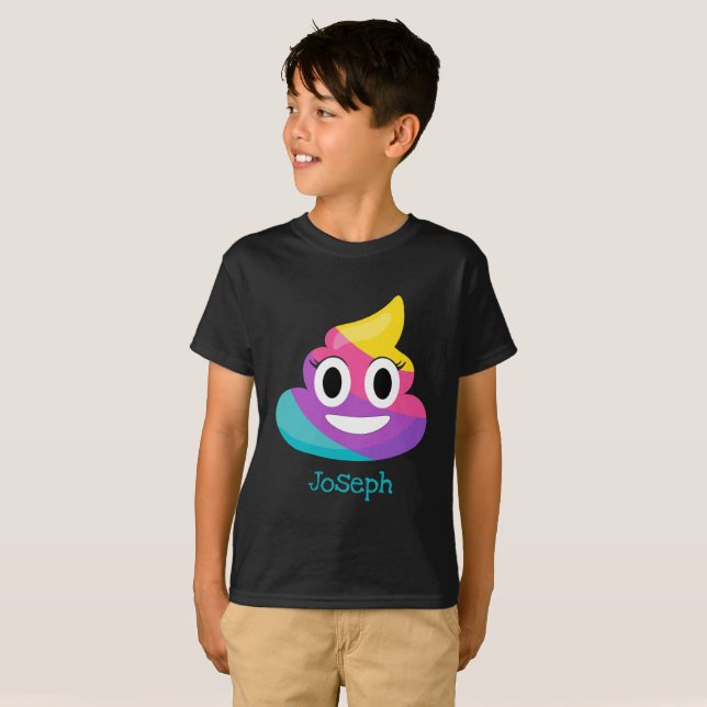 Camiseta Rainbow Poop Emoji (Frente Completa)