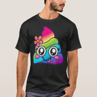 Camiseta Rainbow Poop Emoji Cute Unicorn Poo Flower Silly